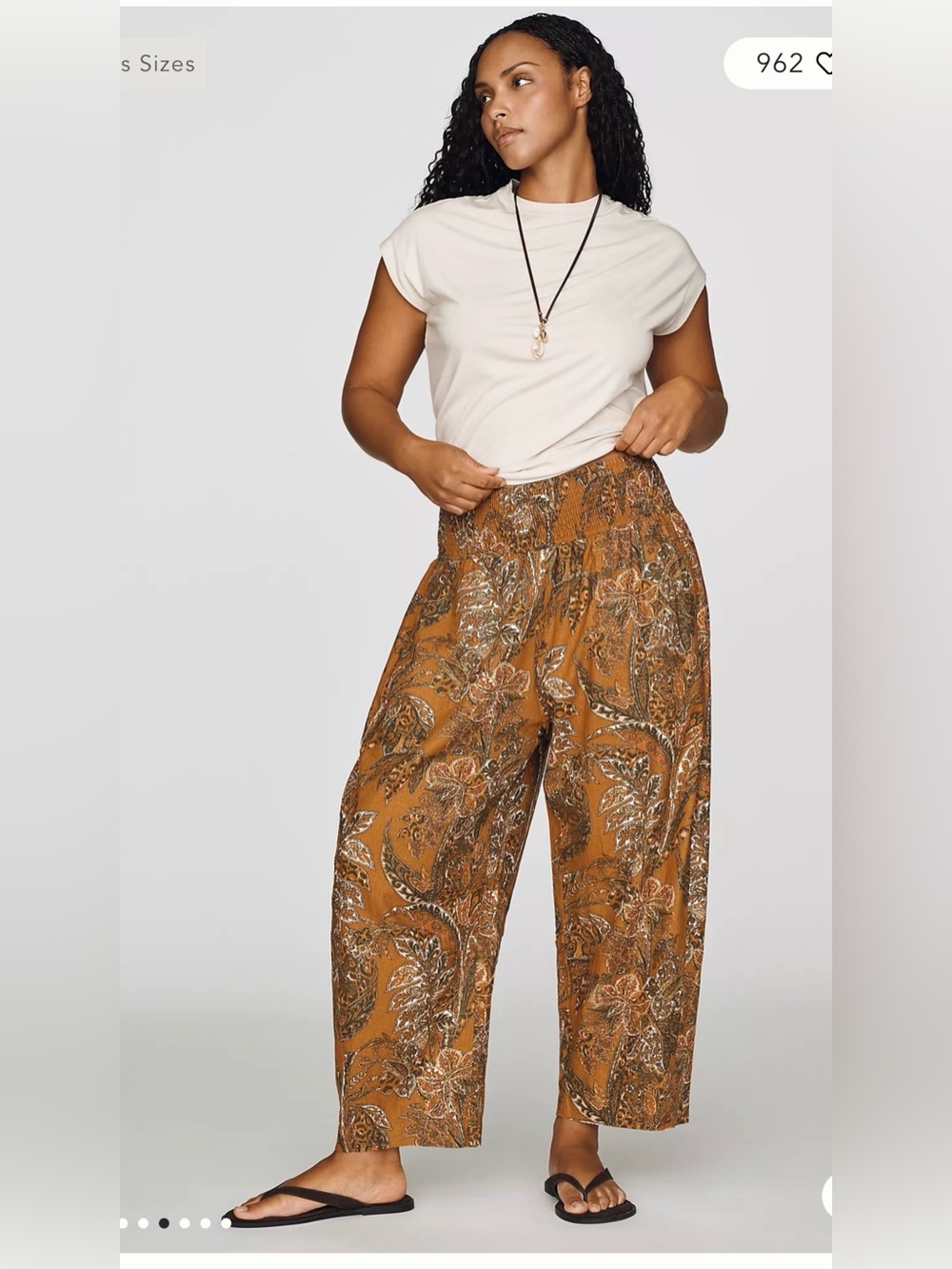 Anthropologie Pilcro Reese Smocked Pull-On Barrel Leg Linen Blend Pants , Small - Picture 6 of 15